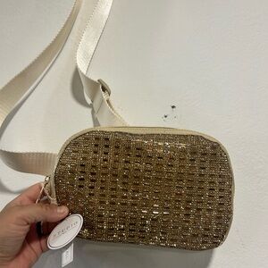 NWT Studio NYC Gold Crossbody Small Purse with Adjustable Strap